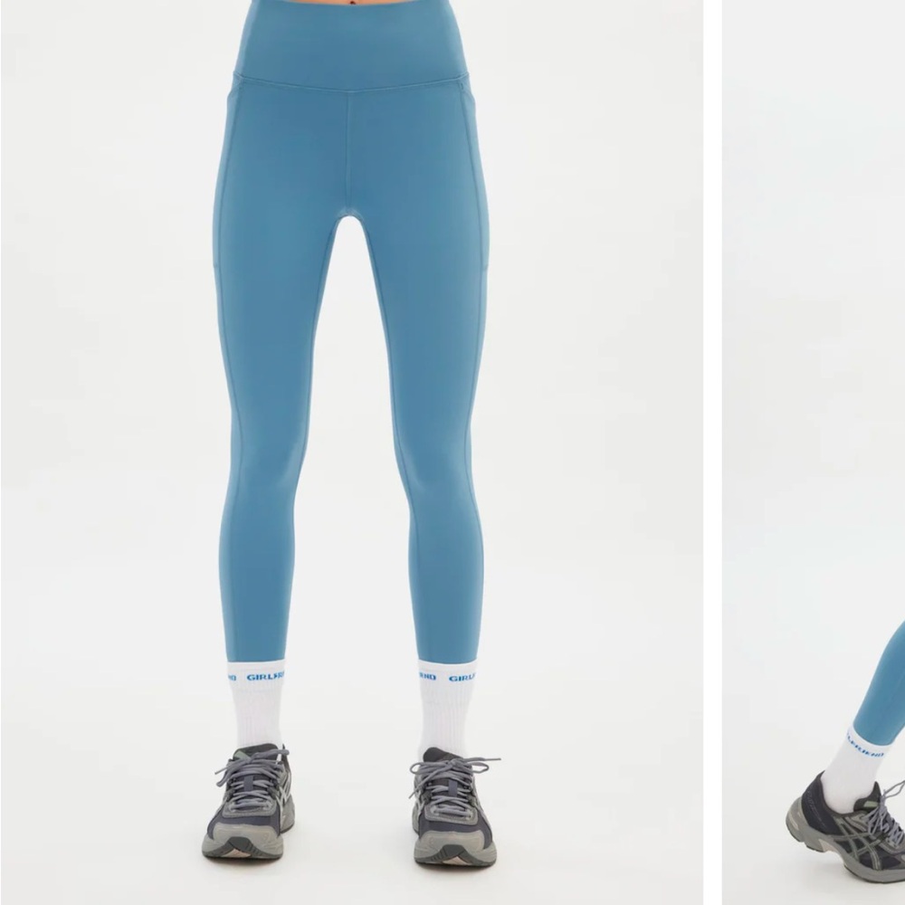 Girlfriend Blue High-Waisted Leggings